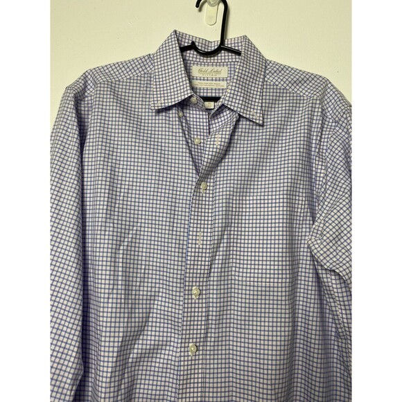 Gold Label Roundtree & Yorke Non-Iron Performance 16/33  100% Cotton Check Shirt - Picture 6 of 14